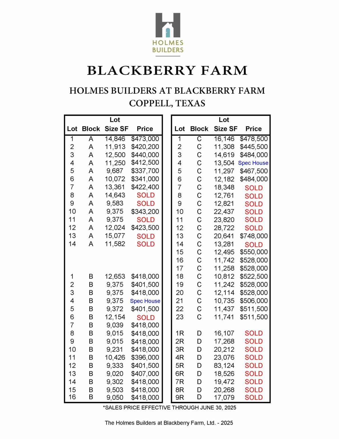 Blackberry Farm - Lot Pricing 2025_Page_1 Blackberry Farm - Lot Pricing 2025_Page_1